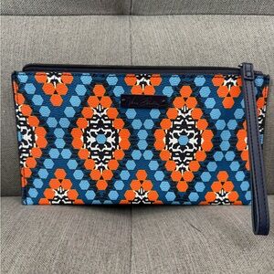 Vera Bradley Blue and Orange Geometric Clutch